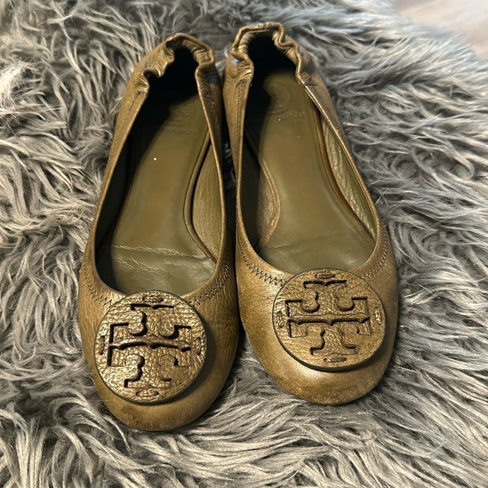 Tory Burch Reva green flats women’s size 8